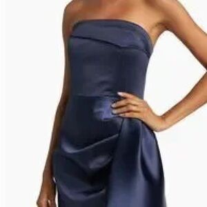 Nicholas the Label Erelyn Satin Strapless Gown Size 8 $595 Color: Navy